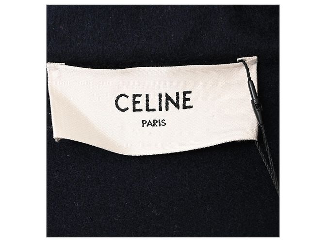 Céline Celine Triomphe Zip-Up Pullover aus Navy Blue Kaschmir Blau Marineblau - Ansicht 4