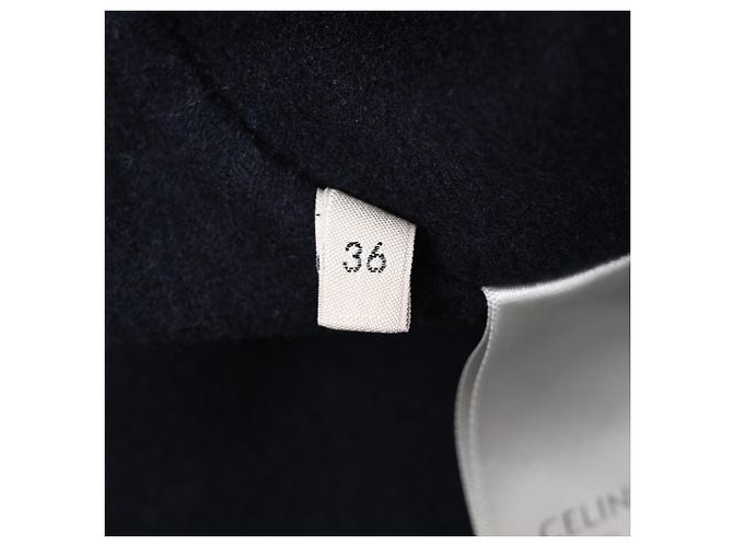 Céline Celine Triomphe Zip-Up Pullover aus Navy Blue Kaschmir Blau Marineblau - Ansicht 5