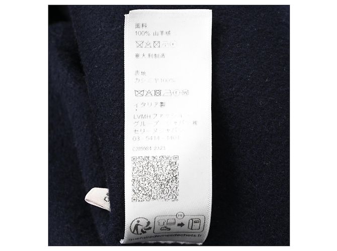 Céline Celine Triomphe Zip-Up Pullover aus Navy Blue Kaschmir Blau Marineblau - Ansicht 7