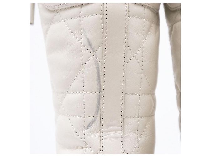 Christian Dior Cannage Lederstiefel Beige Roh - Ansicht 15