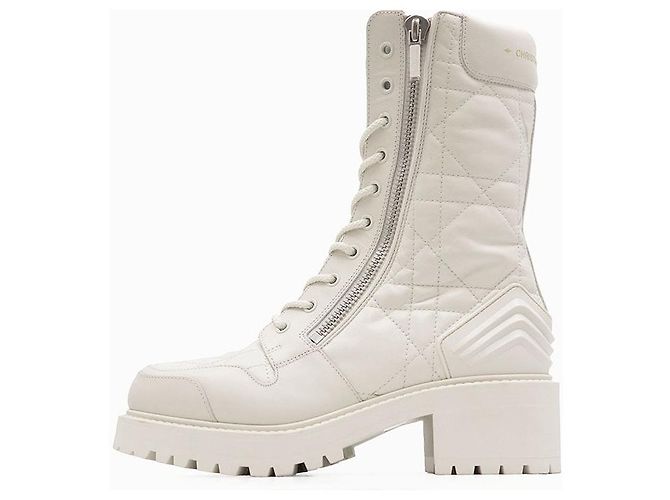 Christian Dior Cannage Lederstiefel Beige Roh - Ansicht 4