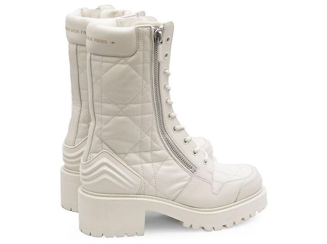 Christian Dior Cannage Lederstiefel Beige Roh - Ansicht 8