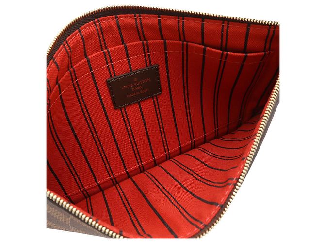 Pochette Louis Vuitton Neverfull Damier Marrone - vista 5