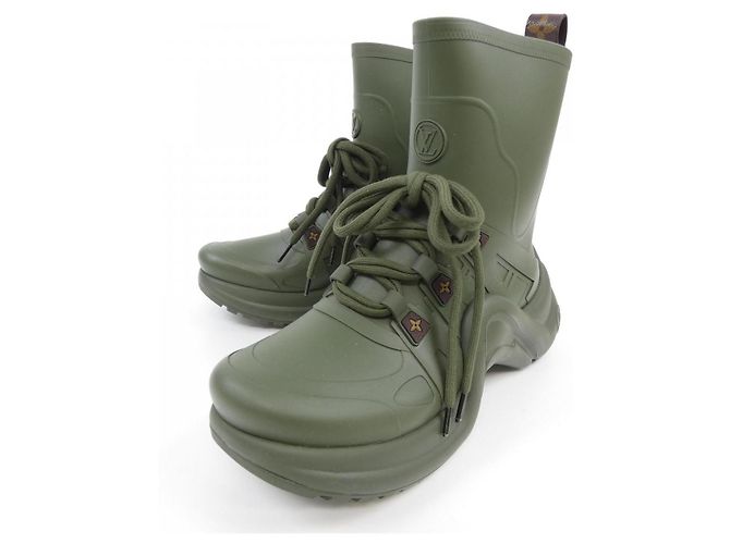 Stivali in gomma Louis Vuitton Arclight Line Verde Cachi - vista 3