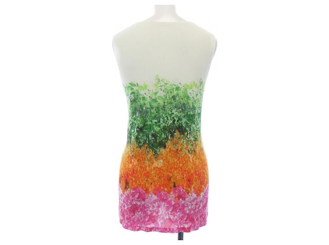 Issey Miyake Top Pleats Please Rosa Blanco Verde Naranja - vista 2