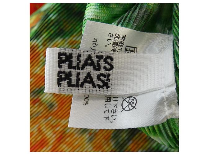 Issey Miyake Top Pleats Please Rosa Blanco Verde Naranja - vista 4