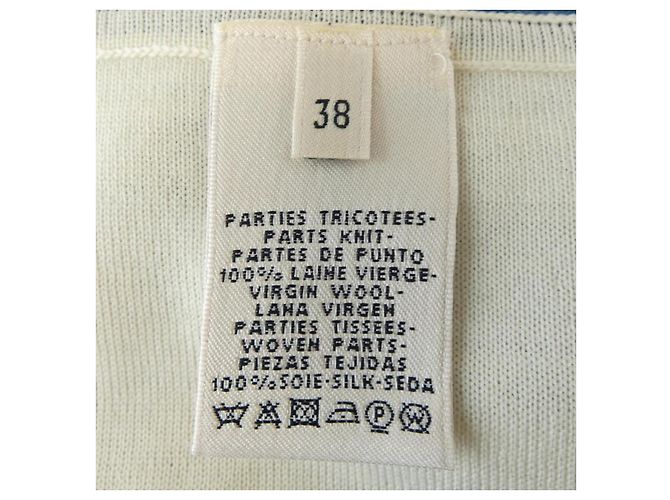 Hermès EPERON D'OR BANDANA Twill Reine Top Bianco Blu navy - vista 3