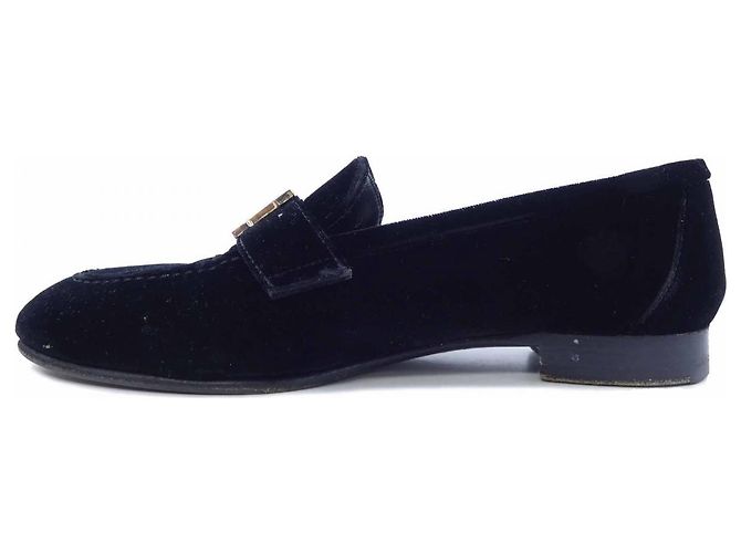 Hermès Hermes 192170ZParis Samt Schuhe Schwarz - Ansicht 2