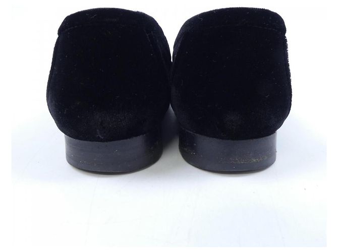 Hermès Hermes 192170ZParis Samt Schuhe Schwarz - Ansicht 4