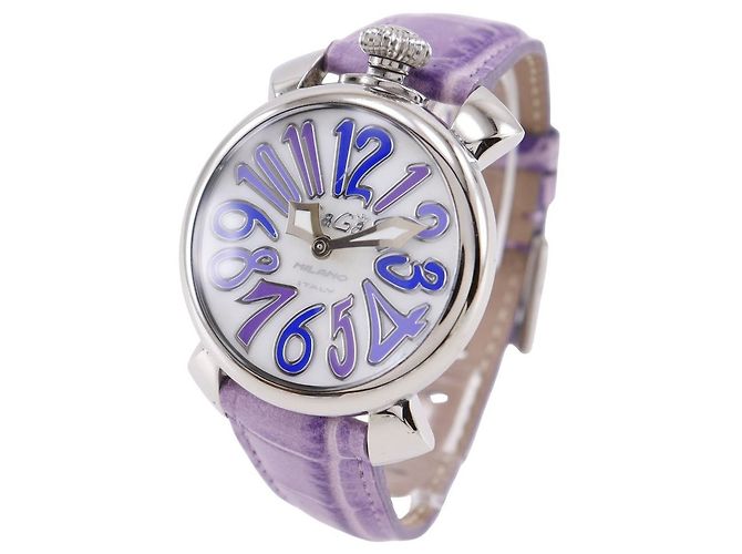 Autre Marque Gaga Milano Manuale 40 Edelstahl Uhr Silber - Ansicht 4
