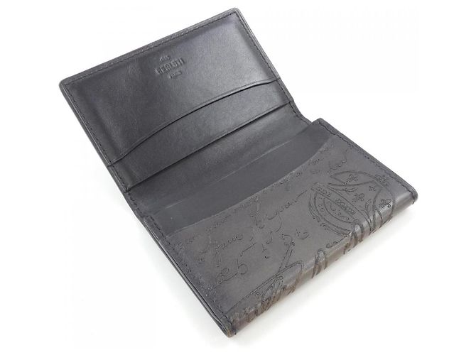 Tarjetero de piel Berluti Imbuiascrit Castaño - vista 4