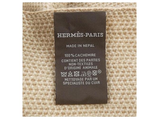 Hermès Stola in cashmere Hermes Beige - vista 3