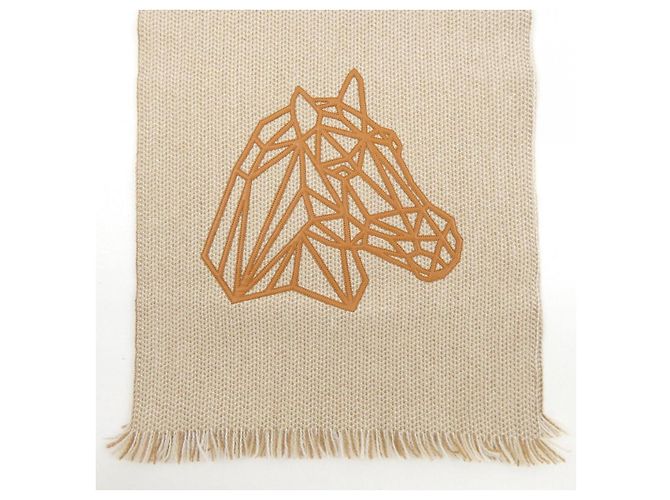 Hermès Stola in cashmere Hermes Beige - vista 5