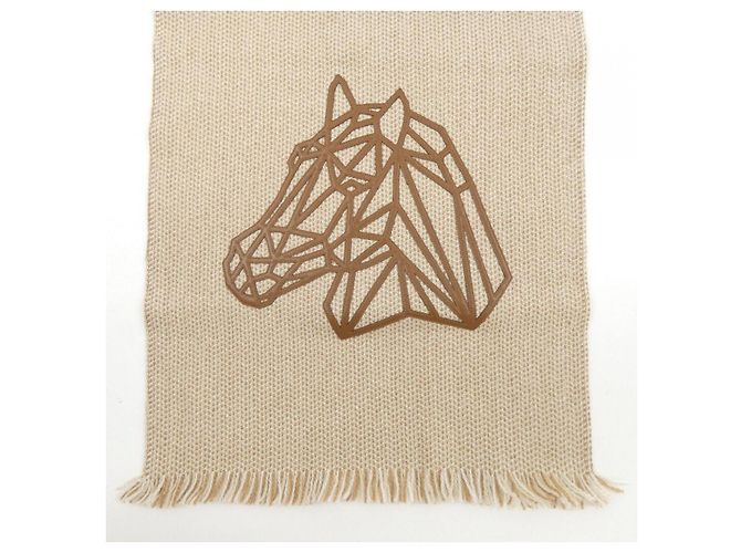 Hermès Stola in cashmere Hermes Beige - vista 7
