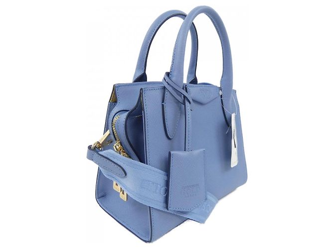 Autre Marque Borsa a mano in pelle COCOCELUX GOLD Blu - vista 2
