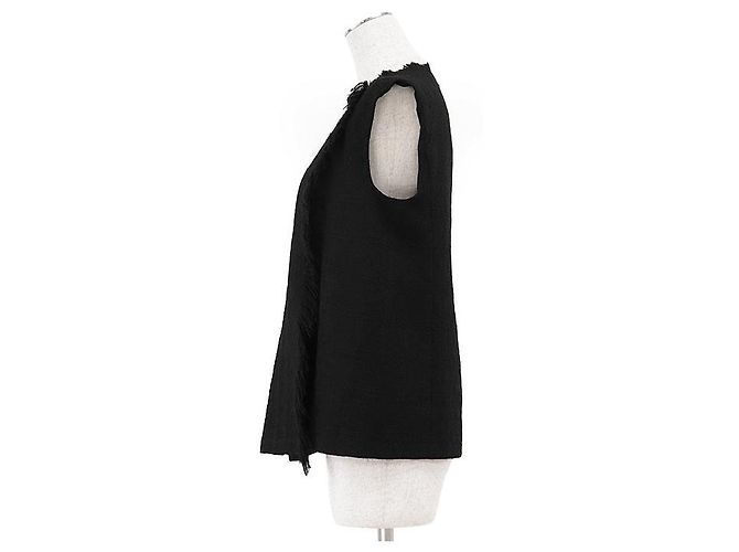 Timeless Chaleco de lana tweed Chanel P46324 Negro - vista 13
