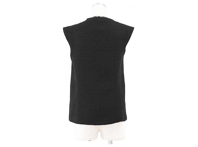 Timeless Chaleco de lana tweed Chanel P46324 Negro - vista 6