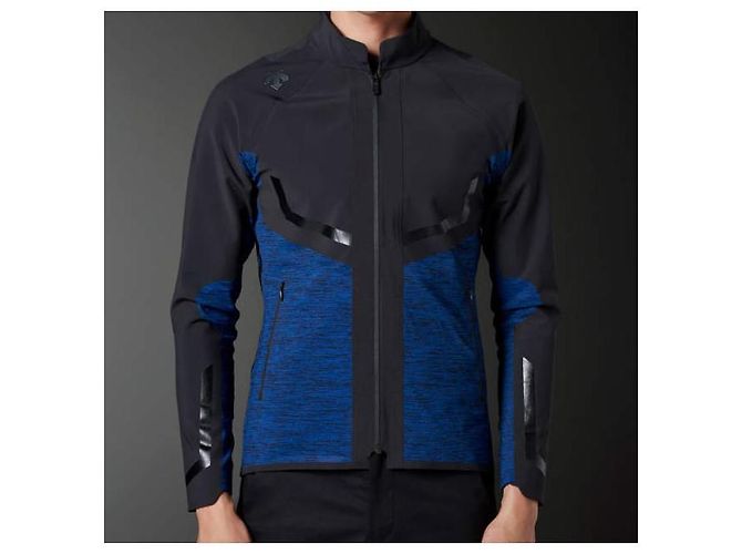 Autre Marque Jaqueta de nylon com elasticidade 4WAY e retenção de calor, coleção DESCENTE GOLF g-arc Preto Azul - vista 3