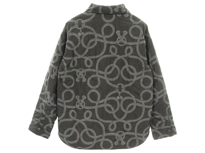 Hermès Hermes Serie Button Outerwear de Poliéster Castaño - vista 2