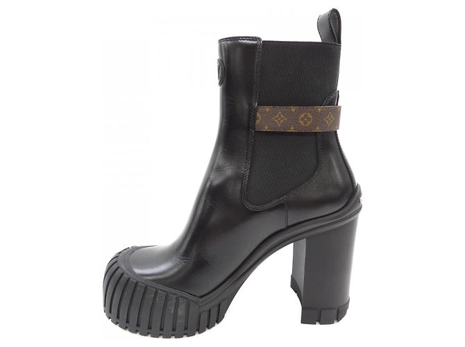 Louis Vuitton Ruby Kalbsleder-Stiefel Schwarz - Ansicht 2