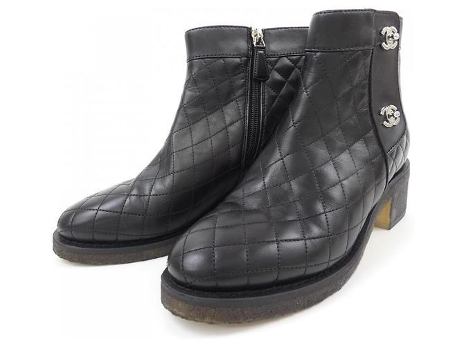 Timeless Chanel Lederstiefel Schwarz - Ansicht 3