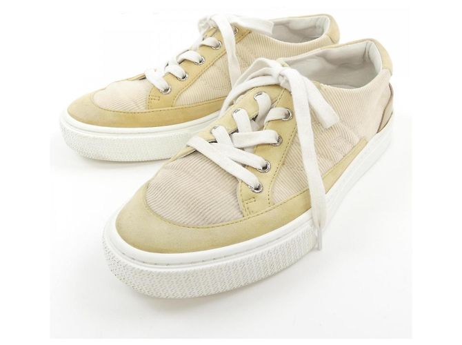 Hermès Hermes Cord-Sneaker Beige - Ansicht 3