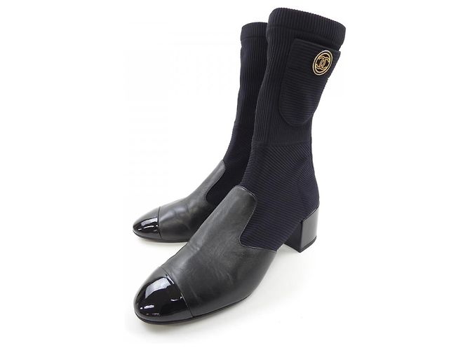 Timeless Chanel Lederstiefel Schwarz - Ansicht 3