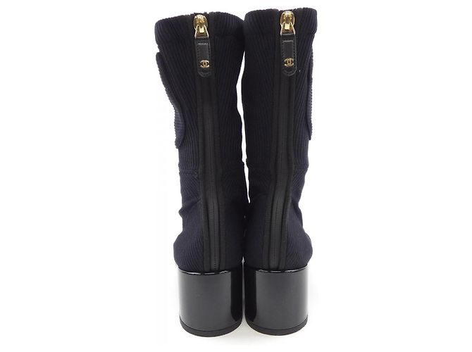 Timeless Chanel Lederstiefel Schwarz - Ansicht 5