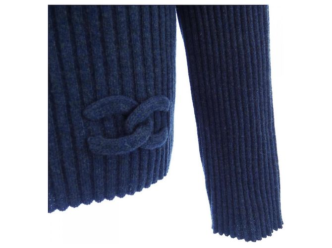 Timeless Chanel P44594K04679 Tejido 100% Cachemira Azul Azul marino - vista 6