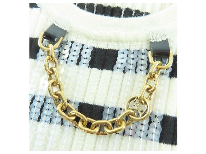 Louis Vuitton LVChain Kleid Schwarz Weiß Roh - Ansicht 7