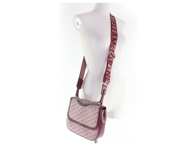 Stella Mc Cartney Borsa a tracolla in tela monogrammata Stella McCartney Marrone Bordò - vista 9