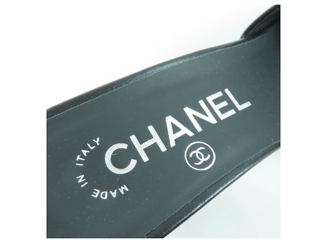 Timeless Sandali Chanel COCO Mark in pelle Nero Argento - vista 10