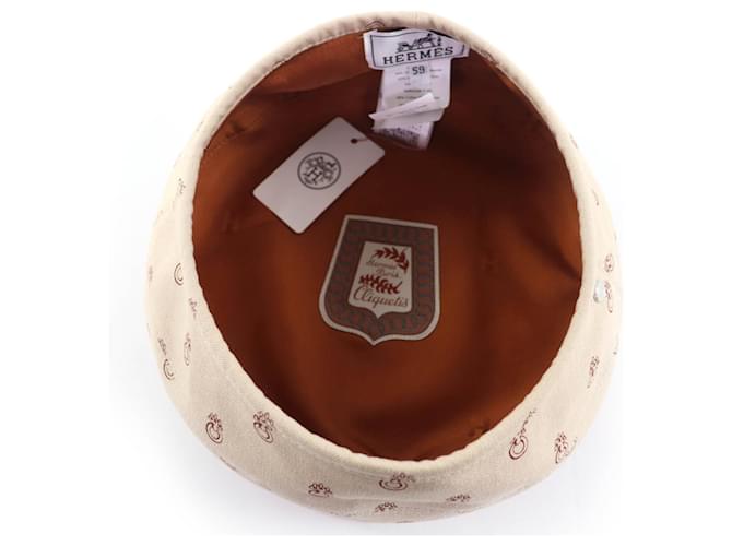 Hermès Basco in cotone Hermes Saint Honor Serie Beige - vista 6