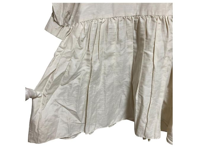 Autre Marque Kurze yori Bluse mit gerafften Puffärmeln Weiß Aus weiß - Ansicht 4