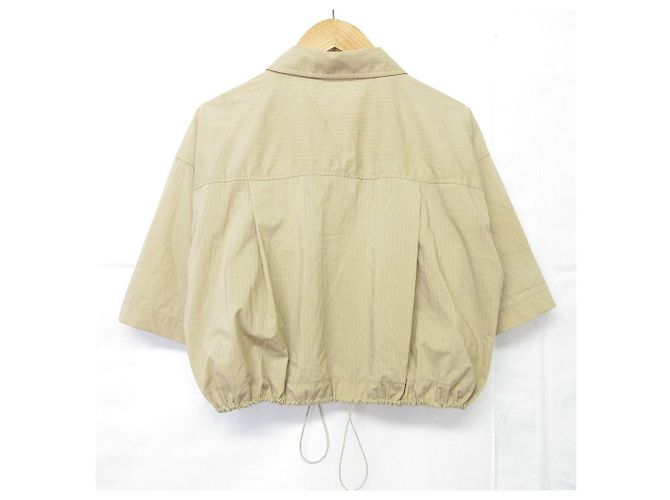 Autre Marque Camicia corta con coulisse a righe MAISON SPECIAL Beige - vista 2