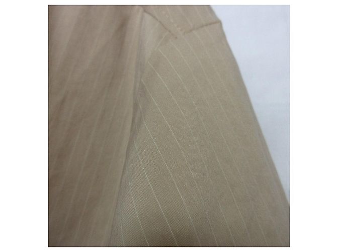 Autre Marque Camicia corta con coulisse a righe MAISON SPECIAL Beige - vista 3