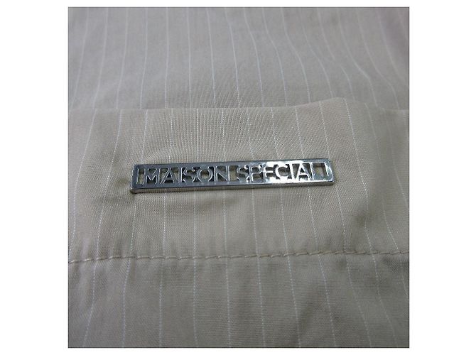 Autre Marque Camicia corta con coulisse a righe MAISON SPECIAL Beige - vista 5