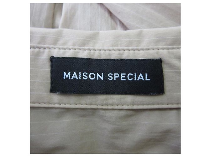 Autre Marque Camicia corta con coulisse a righe MAISON SPECIAL Beige - vista 6