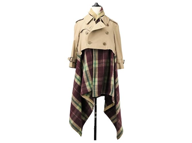 Autre Marque Abrigo Check Docking de Comme des Garçons Roja Beige - vista 2