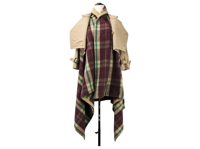 Autre Marque Abrigo Check Docking de Comme des Garçons Roja Beige - vista 7