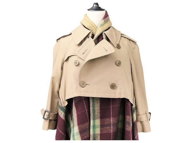 Autre Marque Abrigo Check Docking de Comme des Garçons Roja Beige - vista 9
