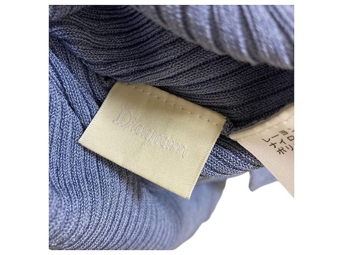 Autre Marque Top in maglia trasparente a coste Diagram Blu - vista 6