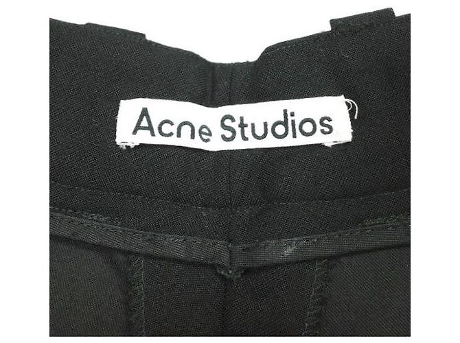 Pantaloni a gamba affusolata Acne Studios 1P in lana e mohair Nero - vista 3