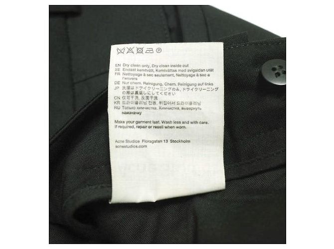 Pantaloni a gamba affusolata Acne Studios 1P in lana e mohair Nero - vista 8