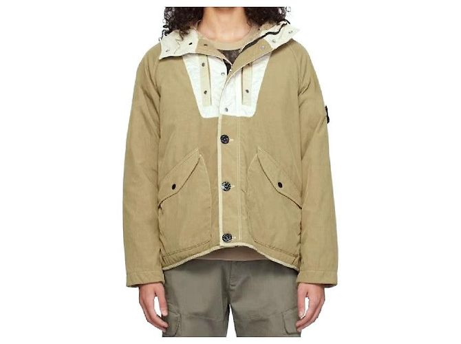Giacca con cappuccio Stone Island NYLON PANAMA WITH NEW SILK LIGHT Beige - vista 3