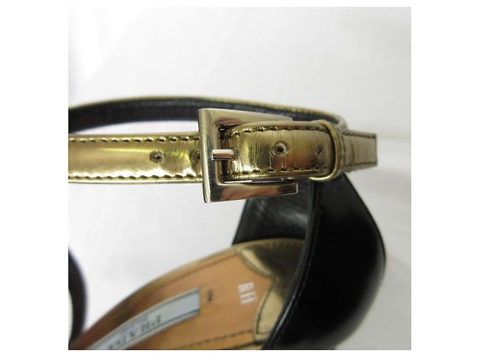 Prada Ledersandalen Golden - vista 11