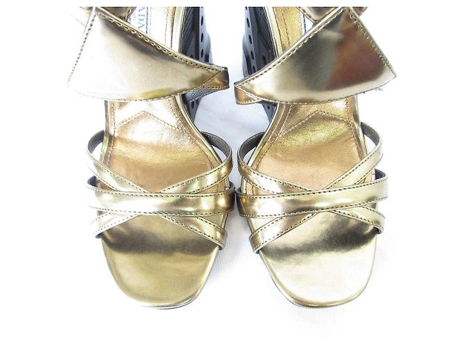 Prada Ledersandalen Golden - vista 4