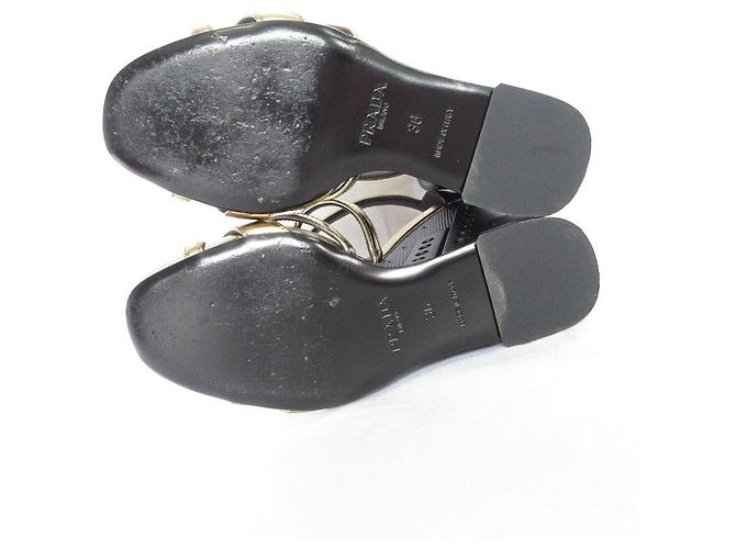 Prada Ledersandalen Golden - vista 5