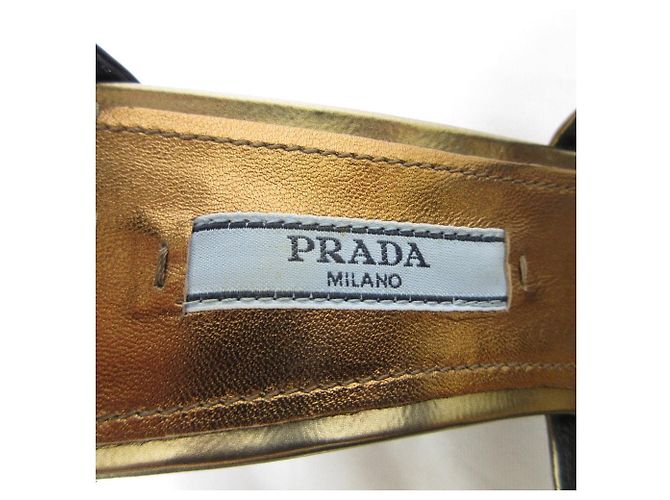 Prada Ledersandalen Golden - vista 6