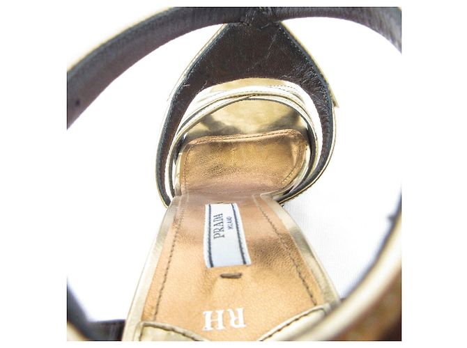 Prada Ledersandalen Golden - vista 9